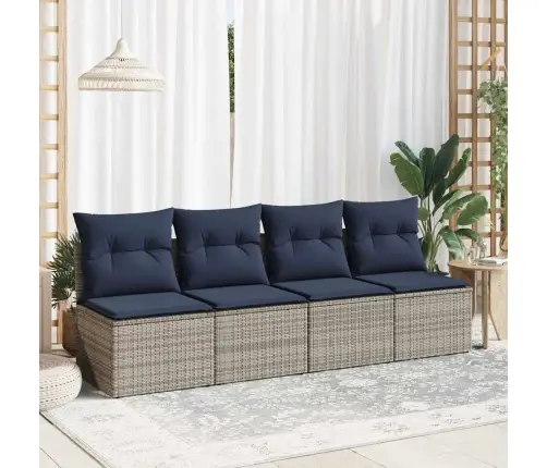 2-Daļīgs Dārza Dīvāna Komplekts, Matrači, Pelēka Pe Rotangpalma Vidaxl