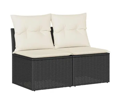 2-Osaline Aiadiivani Komplekt Patjadega, Must, Rotang/Akaatsia