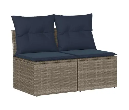 2-Daļīgs Dārza Dīvāna Komplekts, Matrači, Pelēka Pe Rotangpalma Vidaxl