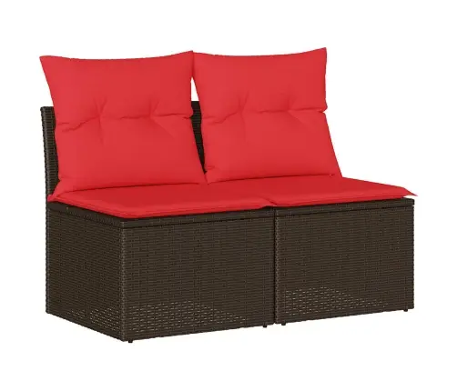 2-Daļīgs Dārza Dīvānu Komplekts, Matrači, Brūna Pe Rotangpalma Vidaxl