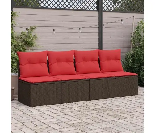 2-Daļīgs Dārza Dīvānu Komplekts, Matrači, Brūna Pe Rotangpalma Vidaxl