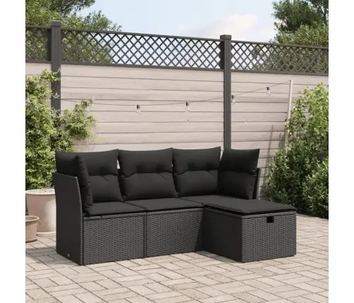 4-Daļīgs Dārza Dīvāna Komplekts Ar Matračiem, Pe Rotangpalma Vidaxl