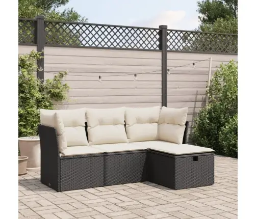 4-Daļīgs Dārza Dīvāna Komplekts Ar Matračiem, Pe Rotangpalma Vidaxl