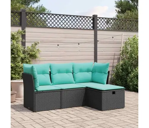 4-Osaline Aiadiivani Komplekt Patjadega, Must, Polürotang