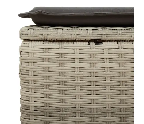 4-Daļīgs Dārza Dīvānu Komplekts,Matrači, Gaiši Pelēka Pe Pinums Vidaxl