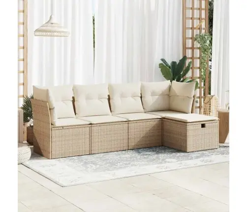 5-Osaline Aiadiivani Komplekt Patjadega, Beež, Polürotang