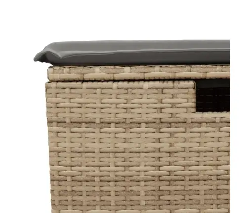 5-Daļīgs Dārza Dīvāna Komplekts, Matrači, Bēša Pe Rotangpalma Vidaxl