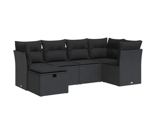 6-Osaline Aiadiivani Komplekt Patjadega, Must, Polürotang