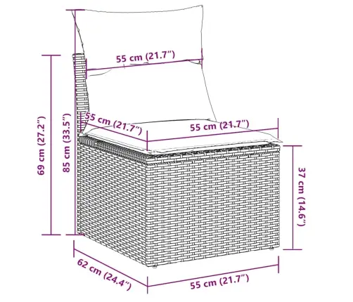7-Osaline Aiadiivani Komplekt Patjadega, Must, Polürotang