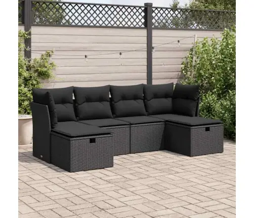 6-Osaline Aiadiivani Komplekt Patjadega, Must, Polürotang