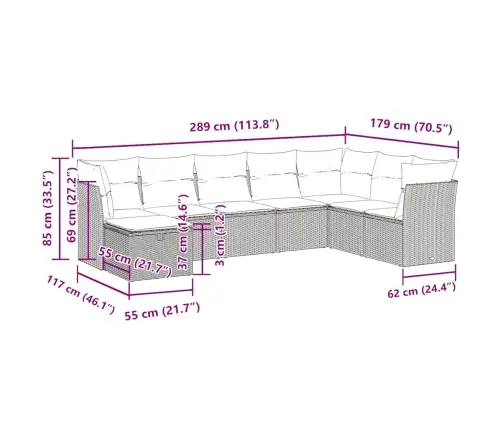 8-Osaline Aiadiivani Komplekt Patjadega, Must, Polürotang
