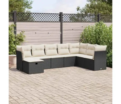 8-Osaline Aiadiivani Komplekt Patjadega, Must, Polürotang