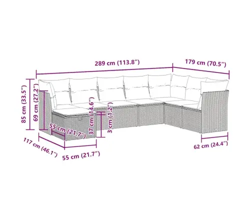 8-Daļīgs Dārza Dīvāna Komplekts, Matrači, Bēša Pe Rotangpalma Vidaxl
