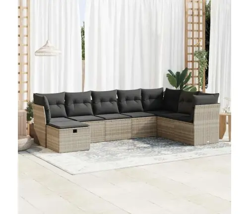 8-Osaline Aiadiivani Komplekt Patjadega, Helehall, Polürotang