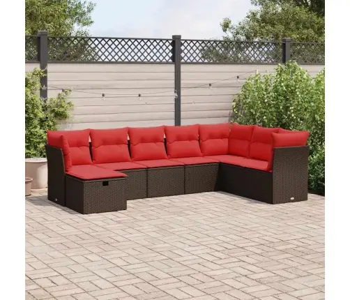 8-Daļīgs Dārza Dīvānu Komplekts, Matrači, Brūna Pe Rotangpalma Vidaxl