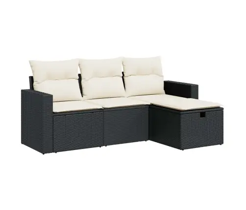 4-Daļīgs Dārza Dīvāna Komplekts Ar Matračiem, Pe Rotangpalma Vidaxl