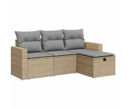 4-Osaline Aiadiivani Komplekt Patjadega, Beež, Polürotang