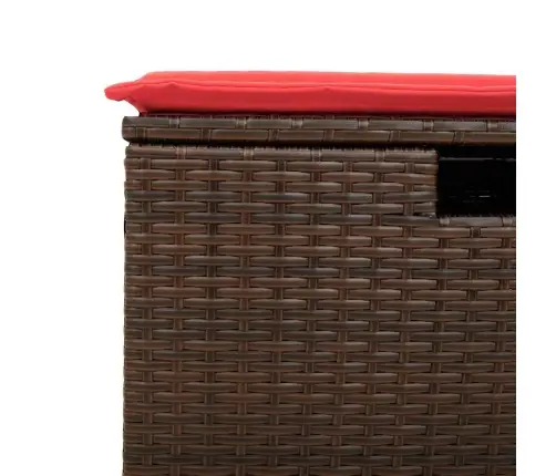 4-Daļīgs Dārza Dīvānu Komplekts, Matrači, Brūna Pe Rotangpalma Vidaxl