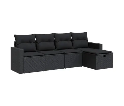 5-Osaline Aiadiivanikomplekt Patjadega, Must, Polürotang