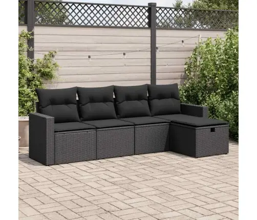 5-Osaline Aiadiivanikomplekt Patjadega, Must, Polürotang