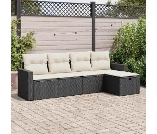 5-Daļīgs Dārza Dīvāna Komplekts Ar Matračiem, Pe Rotangpalma Vidaxl