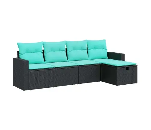 5-Osaline Aiadiivanikomplekt Patjadega, Must, Polürotang