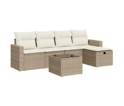 6-Osaline Aiadiivani Komplekt Patjadega, Beež, Polürotang