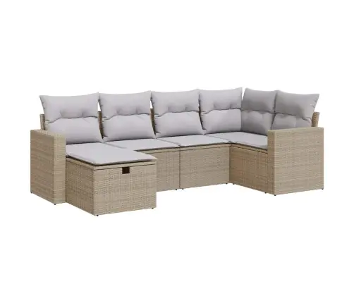 6-Osaline Aiadiivani Komplekt Patjadega, Beež, Polürotang