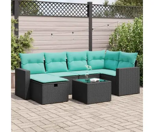 7-Osaline Aiadiivani Komplekt Patjadega, Must, Polürotang