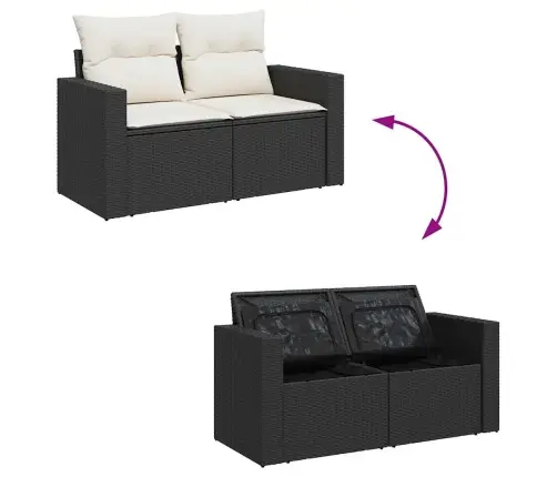 7-Osaline Aiadiivani Komplekt Patjadega, Must, Polürotang