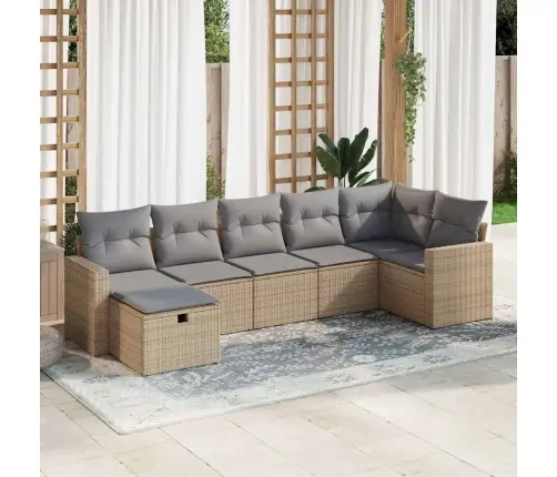 7-Osaline Aiadiivani Komplekt Patjadega, Beež, Polürotang