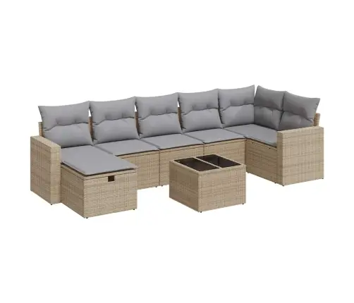 8-Osaline Aiadiivani Komplekt Patjadega, Beež, Polürotang