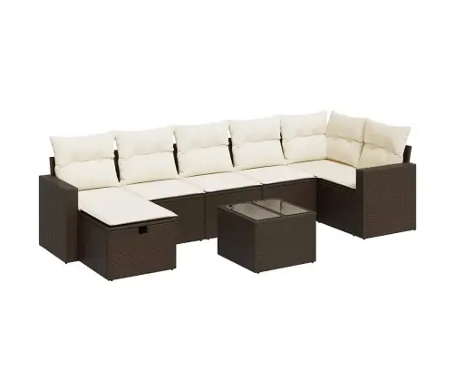 8-Osaline Aiadiivani Komplekt Patjadega, Pruun, Polürotang