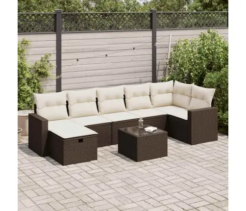 8-Osaline Aiadiivani Komplekt Patjadega, Pruun, Polürotang