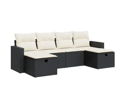 6-Osaline Aiadiivani Komplekt Patjadega, Must, Polürotang