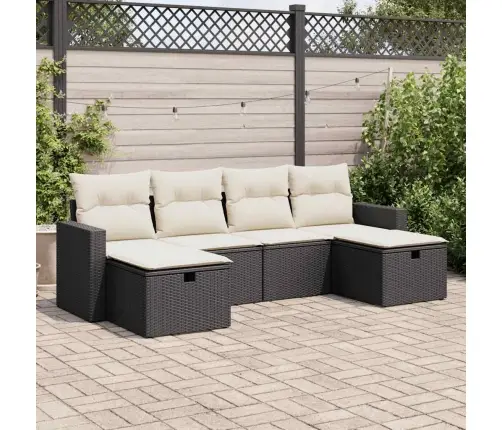 6-Osaline Aiadiivani Komplekt Patjadega, Must, Polürotang