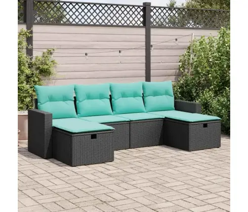 6-Osaline Aiadiivani Komplekt Patjadega, Must, Polürotang