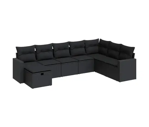 8-Osaline Aiadiivani Komplekt Patjadega, Must, Polürotang