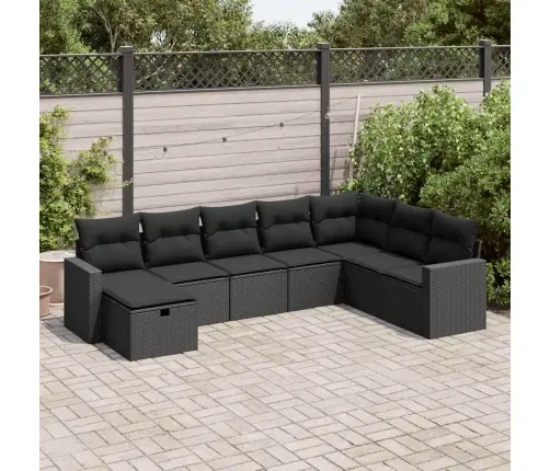 8-Osaline Aiadiivani Komplekt Patjadega, Must, Polürotang