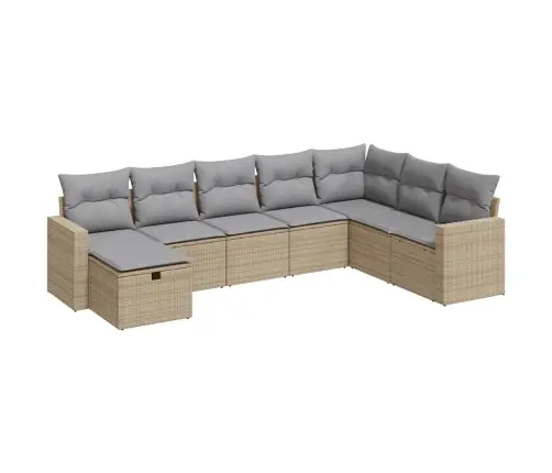 8-Osaline Aiadiivani Komplekt Patjadega, Beež, Polürotang