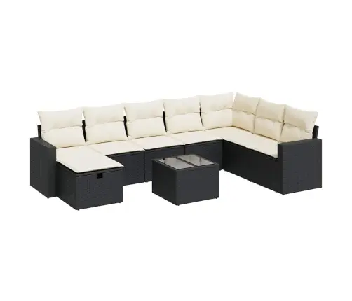 9-Osaline Aiadiivani Komplekt Patjadega, Must, Polürotang