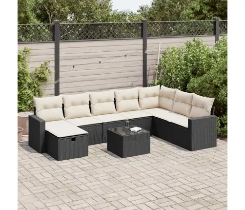 9-Osaline Aiadiivani Komplekt Patjadega, Must, Polürotang