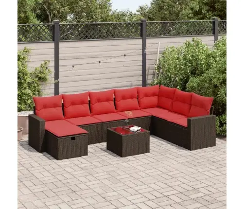 9-Osaline Aiadiivani Komplekt Patjadega, Pruun, Polürotang