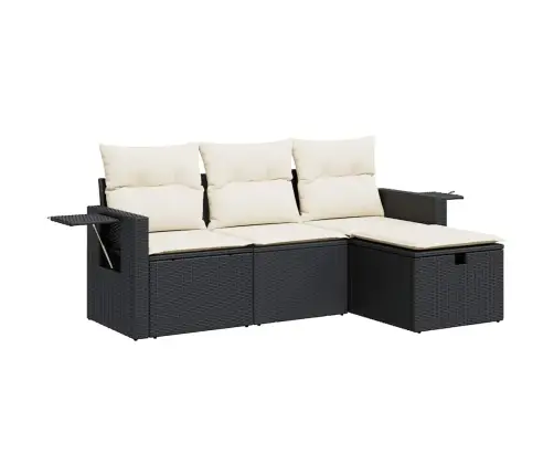 4-Daļīgs Dārza Dīvāna Komplekts Ar Matračiem, Pe Rotangpalma Vidaxl