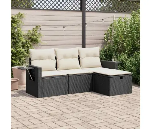 4-Daļīgs Dārza Dīvāna Komplekts Ar Matračiem, Pe Rotangpalma Vidaxl