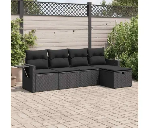 5-Daļīgs Dārza Dīvāna Komplekts Ar Matračiem, Pe Rotangpalma Vidaxl