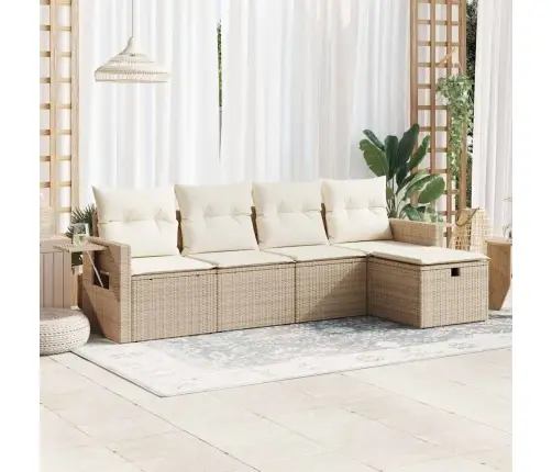 5-Osaline Aiadiivani Komplekt Patjadega, Beež, Polürotang