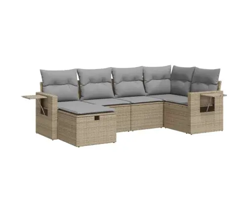 6-Osaline Aiadiivani Komplekt Patjadega, Beež, Polürotang