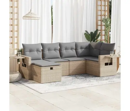 6-Osaline Aiadiivani Komplekt Patjadega, Beež, Polürotang