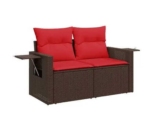 Sodo Komplektas Su Pagalvėlėmis, 8 Dalių, Rudas, Poliratanas